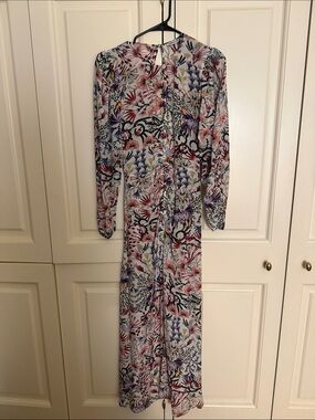 Long Floral Print Maxi Dress in Multi-Color sexy and new